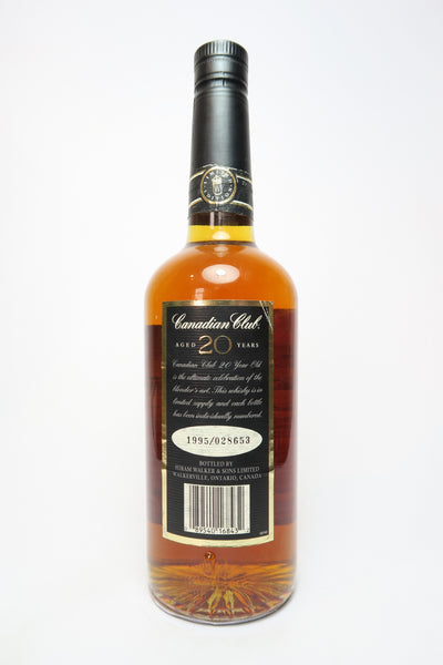 Canadian Club 20 Year Limited Edition Blended Canadian Whisky - Bottled 1995 (40%, 75cl) bottle
