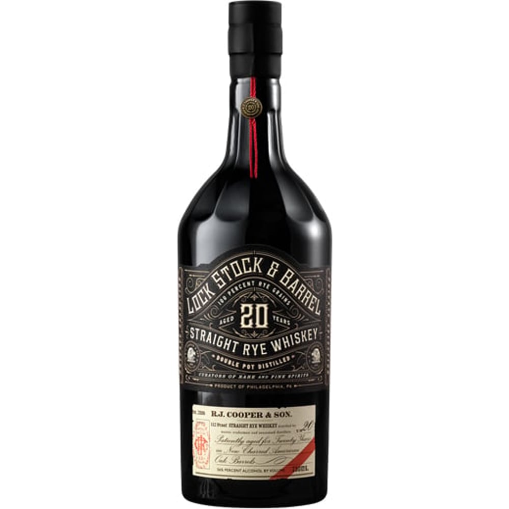 Lock Stock & Barrel 20 Year Old Straight Rye Whiskey bottle