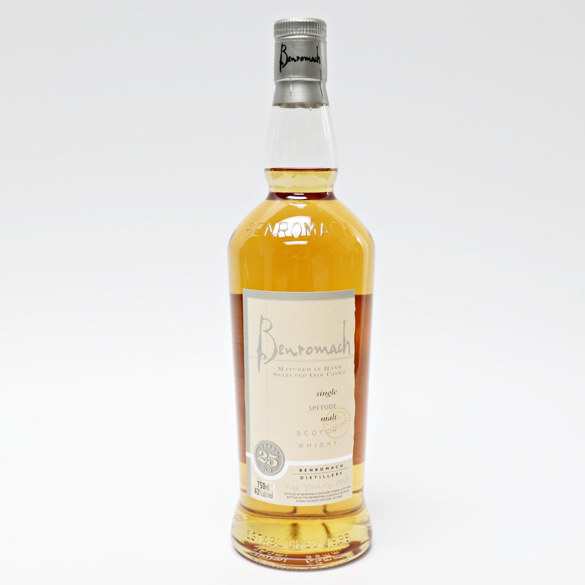 Benromach 25 Year Old Speyside Single Malt Scotch Whisky bottle
