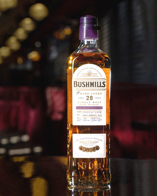 Bushmills 28 Year Old Single Malt Cognac Cask Whiskey bottle