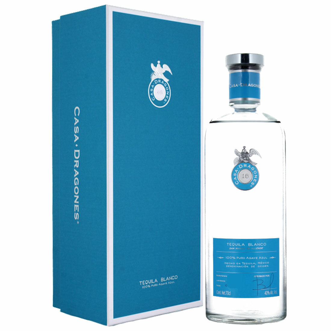 Casa Dragones – Blanco Tequila with Presentation Box – Pure Blue Agave Silver Tequila – 70cl bottle