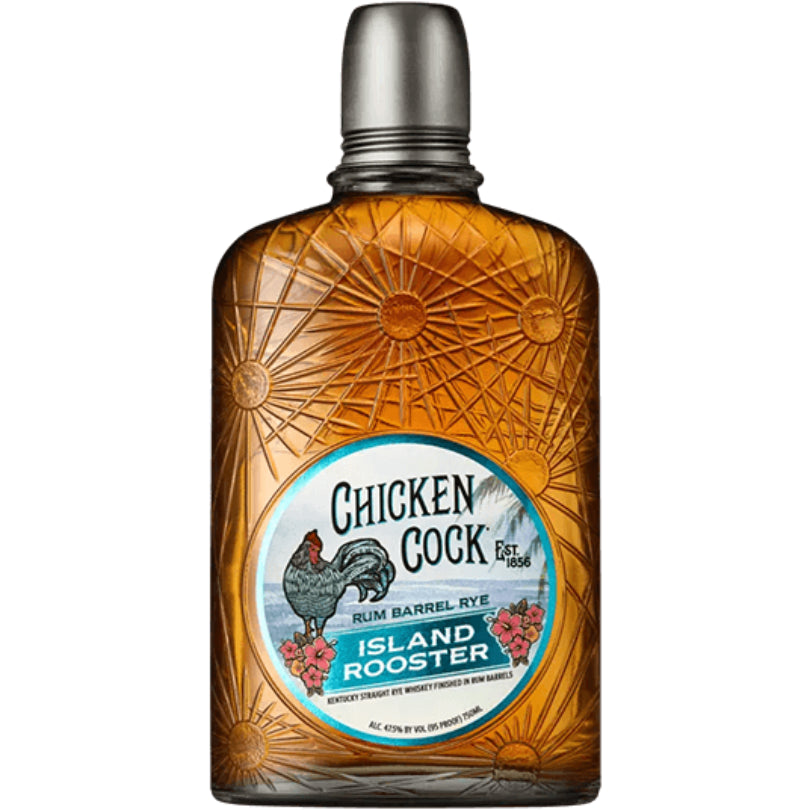 Chicken Cock Island Rooster Rye Whiskey bottle