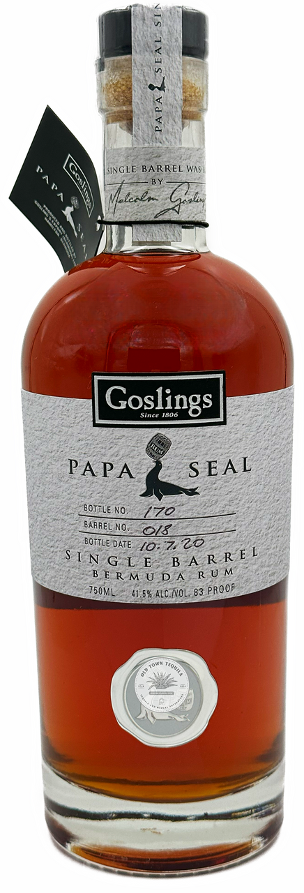 Goslings Papa Seal Single Barrel Bermuda Rum 2020 Release bottle