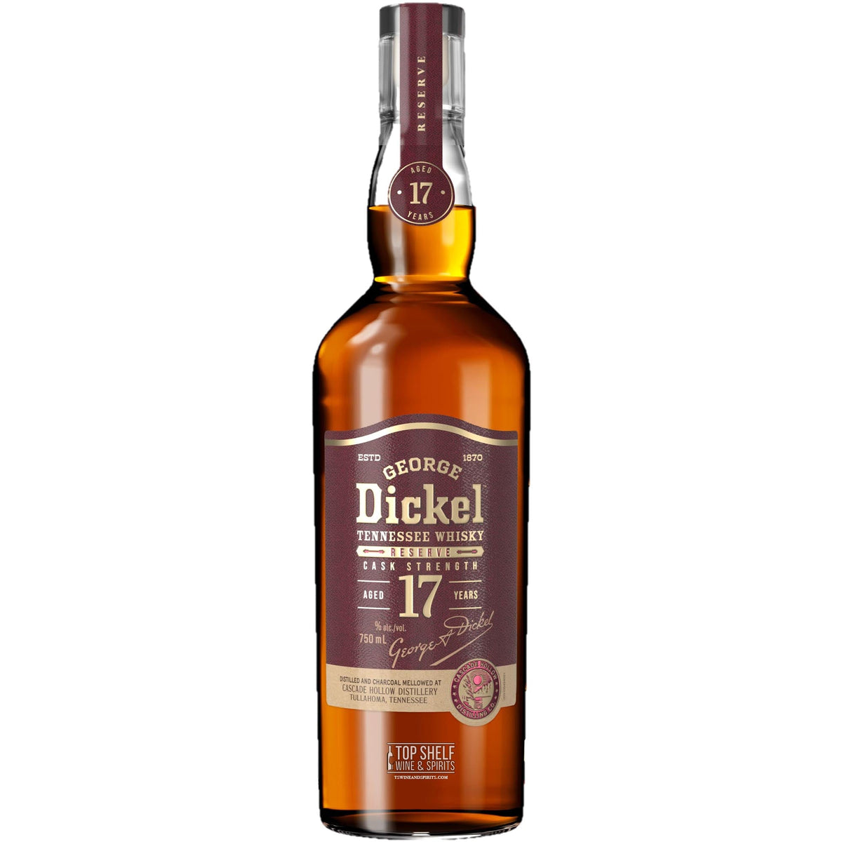 George Dickel 17 Year Old Reserve Tennessee Whisky bottle