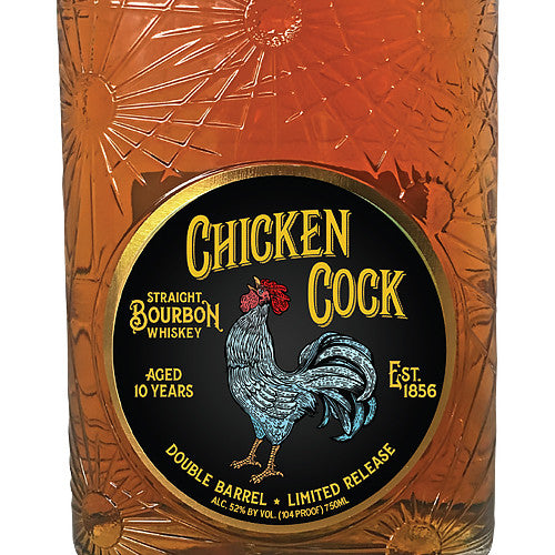 Chicken Cock 10 Year Old Double Barrel Bourbon Whiskey bottle