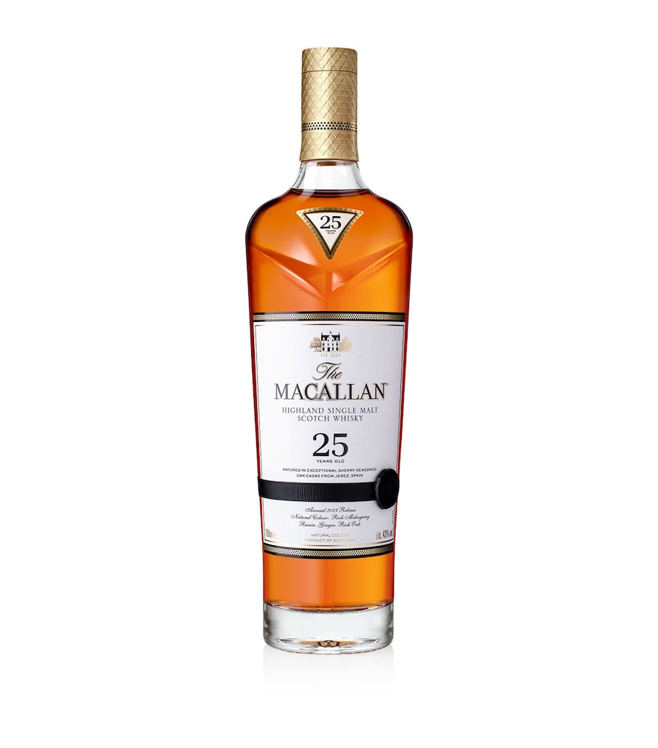 The Macallan 25 Year Old Sherry Oak Single Malt Scotch Whisky bottle