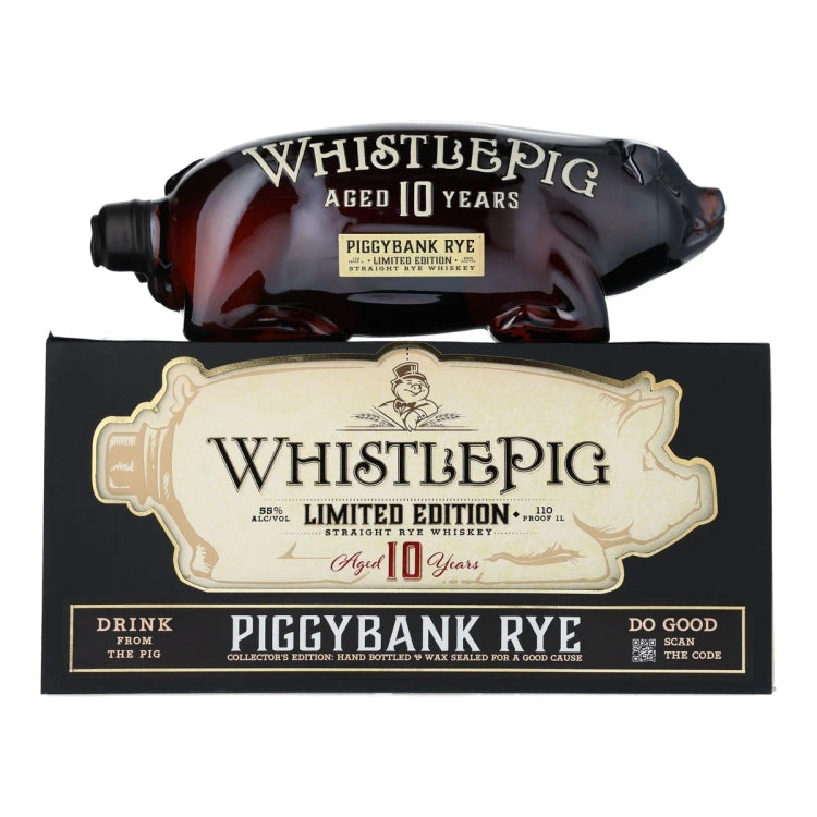 WhistlePig Limited Edition 10 Year Aged Piggybank Rye A Blend Of Straight Rye Whiskey bottle