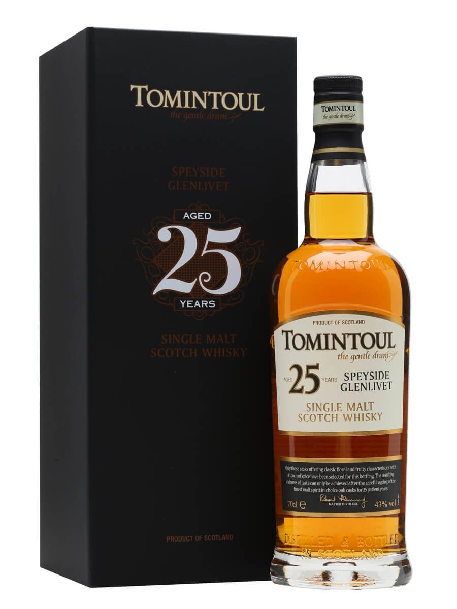 Tomintoul 25 Year Old Single Malt Scotch Whisky bottle