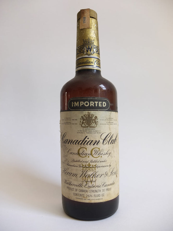 Canadian Club 6 Year Blended Canadian Whisky - Distilled 1968, Bottled 1974 (43.4%, 75cl) bottle