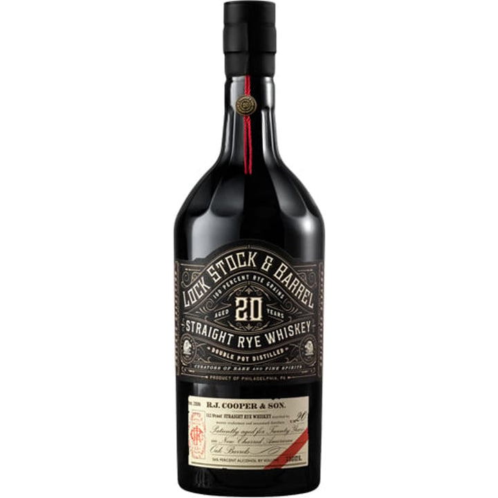 Lock Stock & Barrel 20 Year Old Straight Rye Whiskey bottle