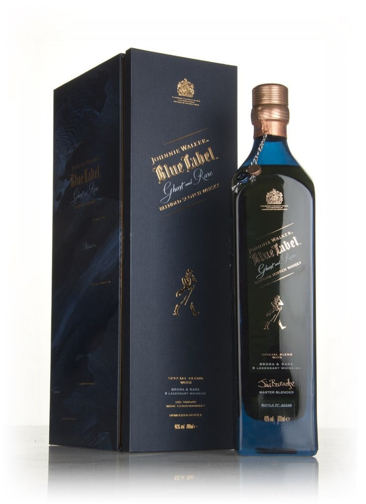 Johnnie Walker Blue Label Ghost and Rare Brora Blended Scotch Whisky bottle