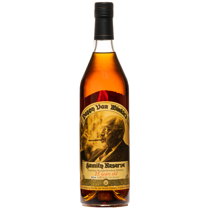 Pappy Van Winkle Family Reserve 15 Year Old Bourbon Whiskey bottle