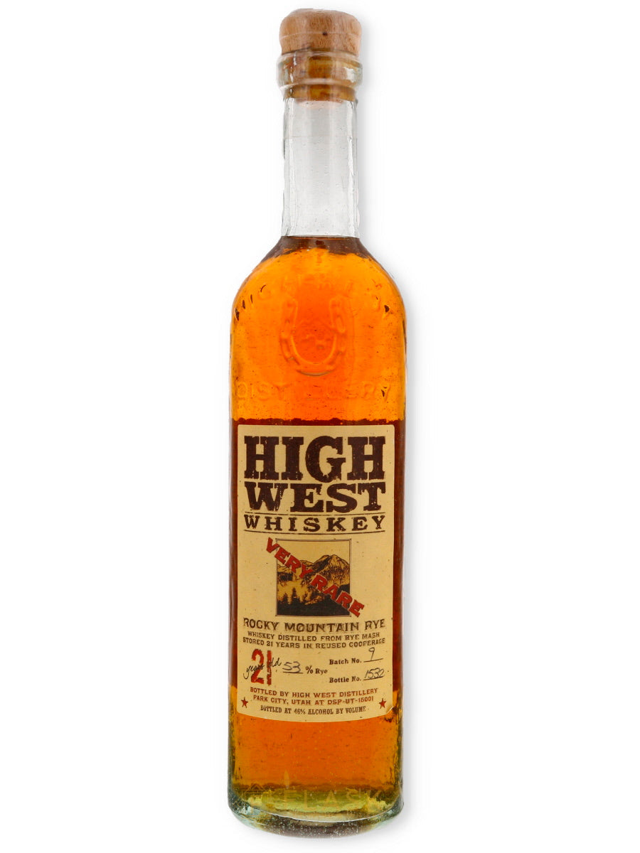 High West 21 Year Old Rocky Mountain Rye Whiskey bottle