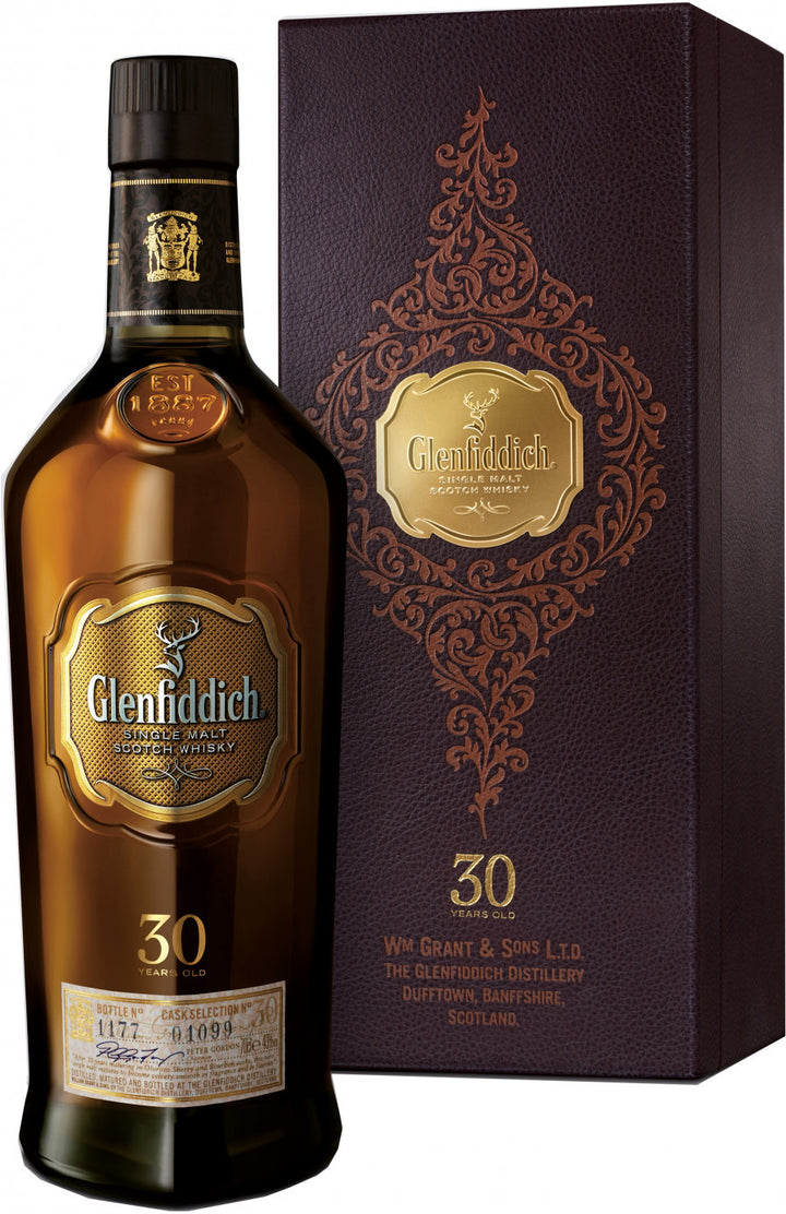 Glenfiddich 30 Year Old Single Malt Whisky bottle