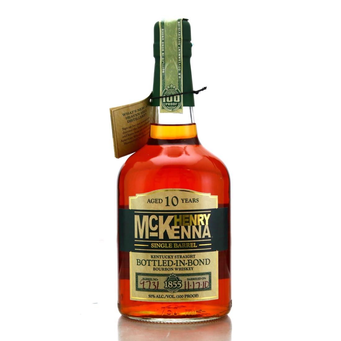 Henry McKenna Single Barrel Bourbon, 10 Year, Bottled-in-Bond bottle