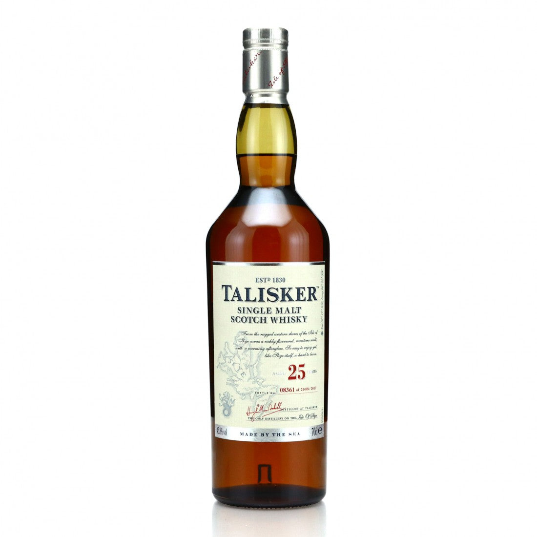 Talisker 25 Year Old Single Malt Scotch Whisky bottle