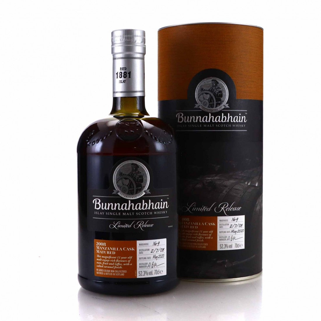 Bunnahabhain 11 Year Old 2008 Manzanilla Cask Single Malt Scotch Whisky bottle