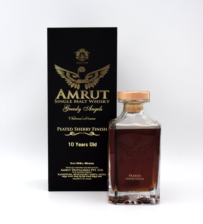 Amrut Greedy Angels 10 year Peated Sherry Finish bottle