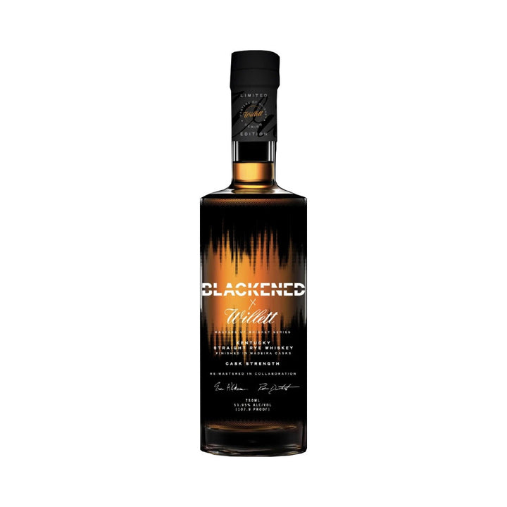 Blackened x Willett Cask Strength Rye Whiskey bottle