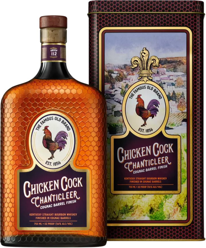 Chicken Cock Chanticleer Cognac Barrel Finish Bourbon Whiskey bottle