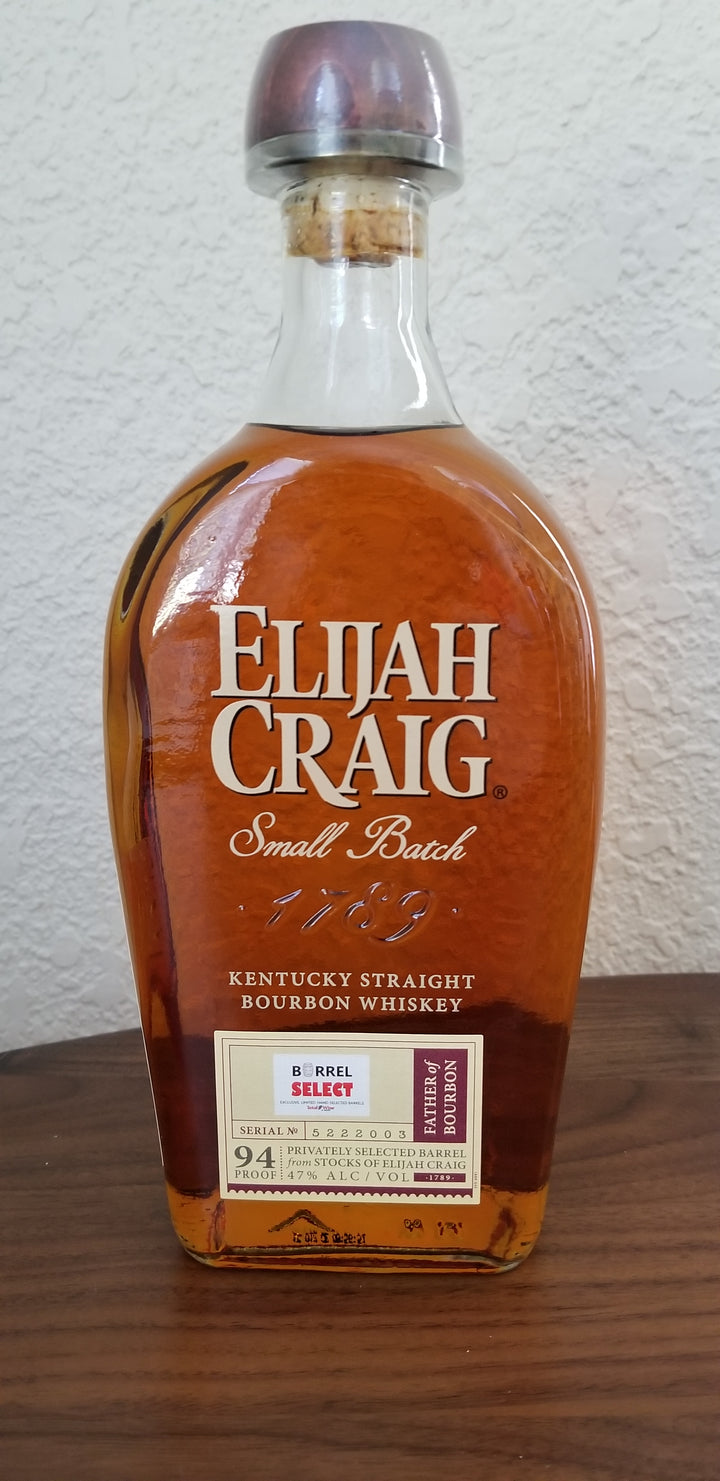 Elijah Craig Bourbon 94 Proof Barrel Select bottle