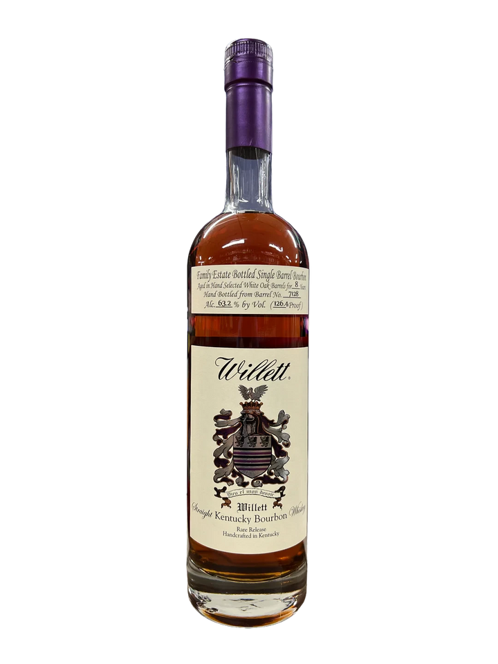 Willett Family Estate Bottled Single Barrel Bourbon Aged in White Oak Barrels for 8 Year 126.4 Proof "Don't H8 The Player" bottle