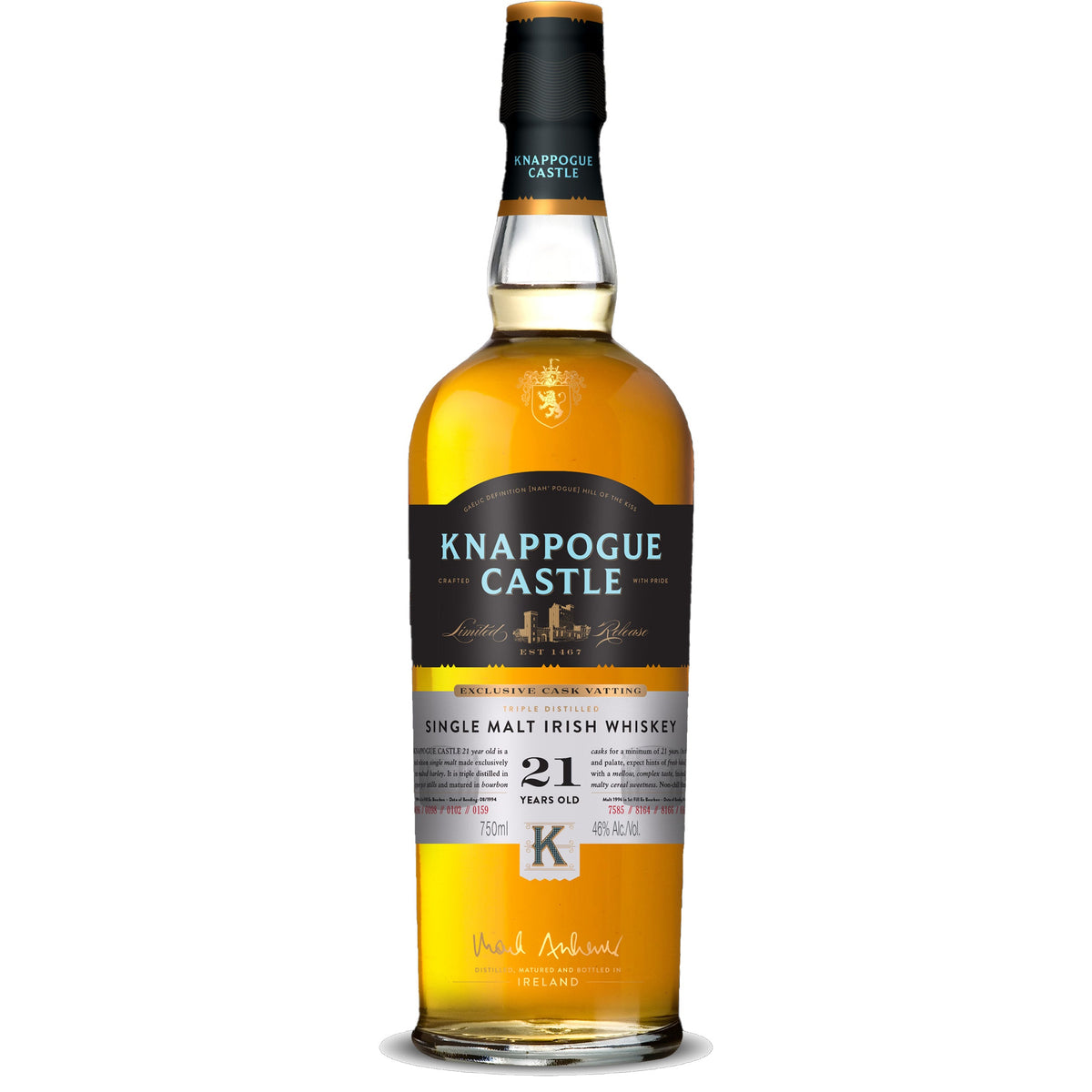 Knappogue Castle 21 Year Old Single Malt Irish Whiskey bottle