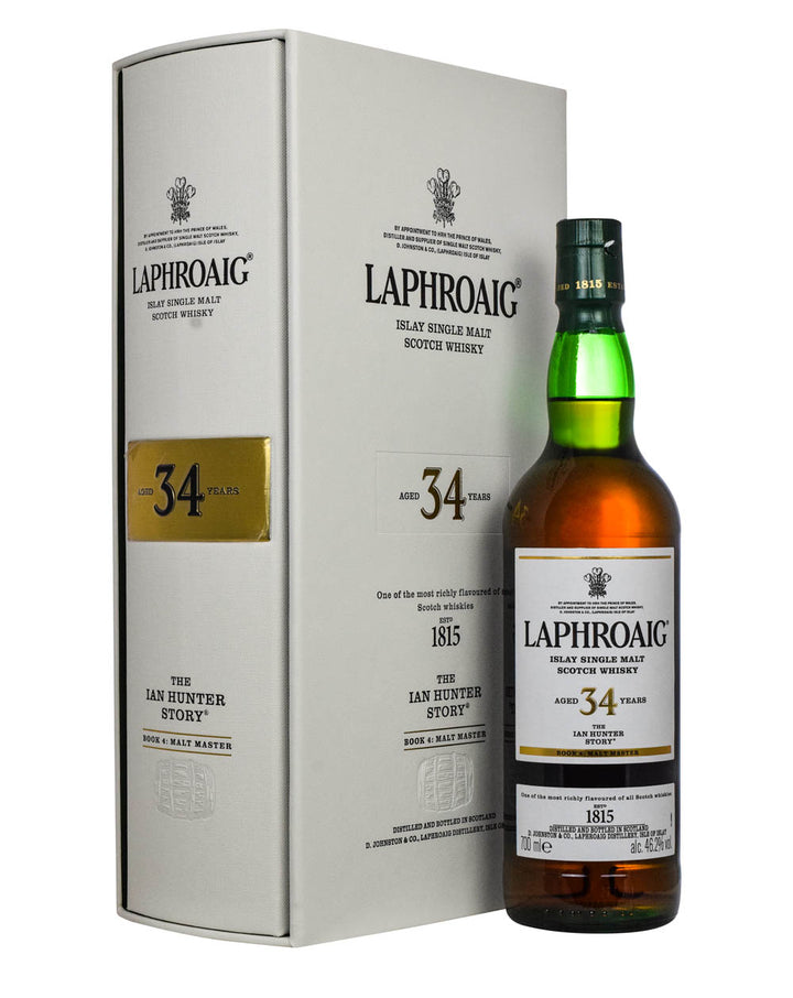 Laphroaig The Ian Hunter Story 'Book 4 Malt Master' 34 Year Old Single Malt Scotch Whisky bottle