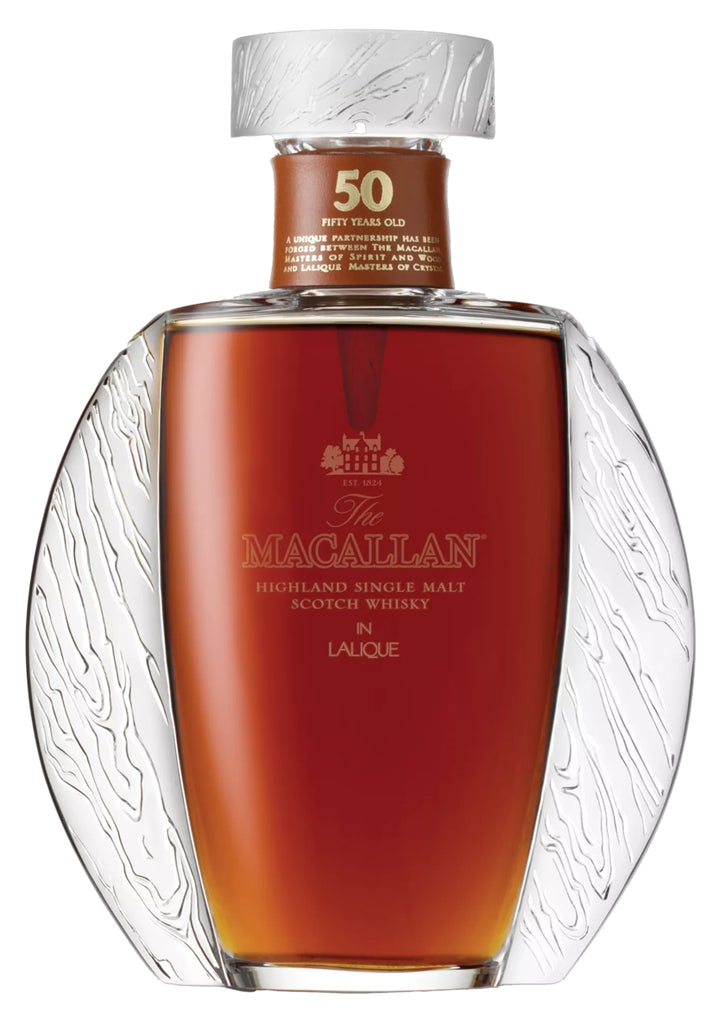 The Macallan 50 Year Old Single Malt Scotch Whisky in Lalique bottle