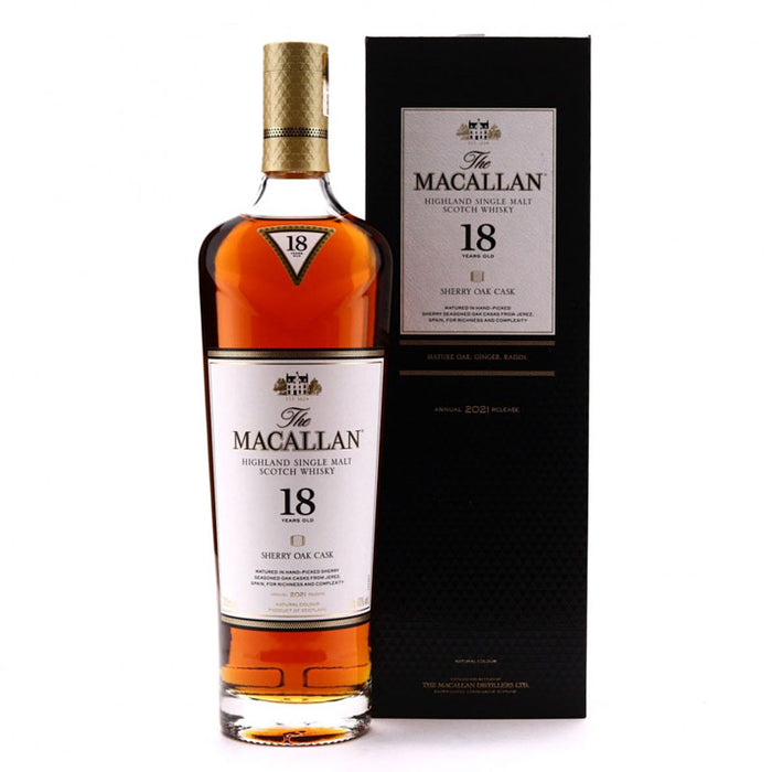 The Macallan 18 Year Old Sherry Oak 2021 Edition Single Malt Scotch Whisky bottle