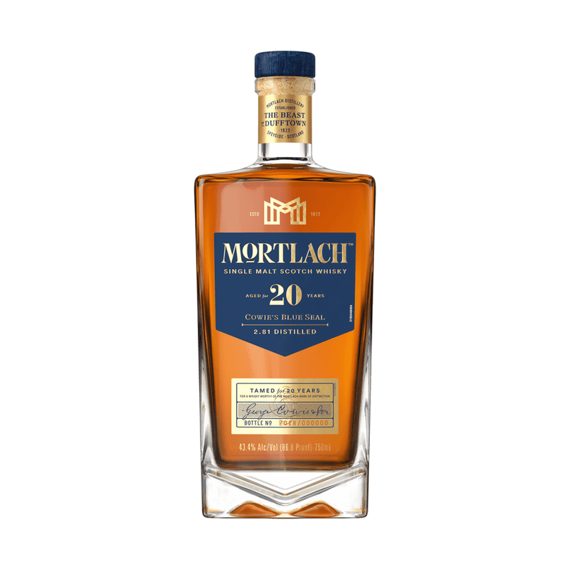 Mortlach 20 Year "Cowie's Blue Seal" Single Malt Scotch Whisky bottle