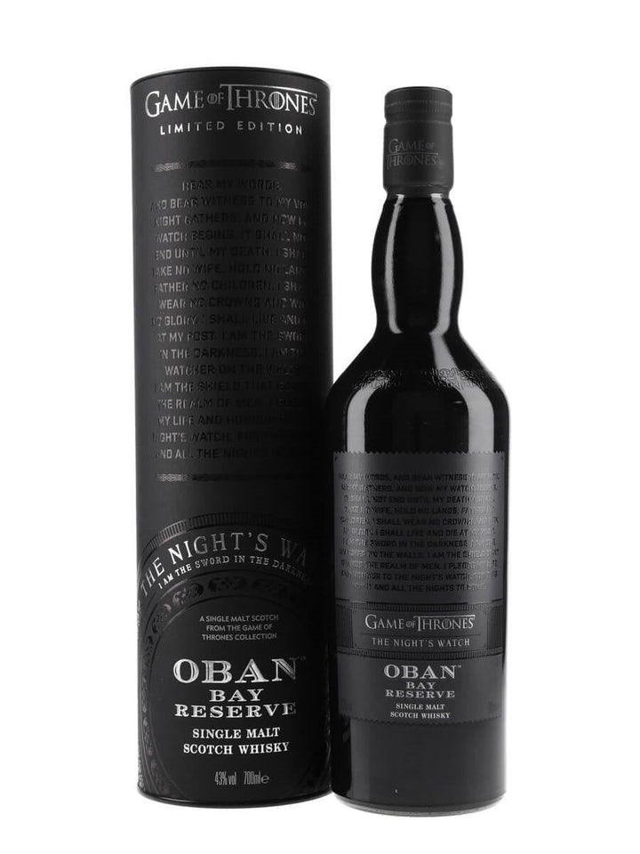 Game of Thrones The Night's Watch Oban Bay Reserve bottle