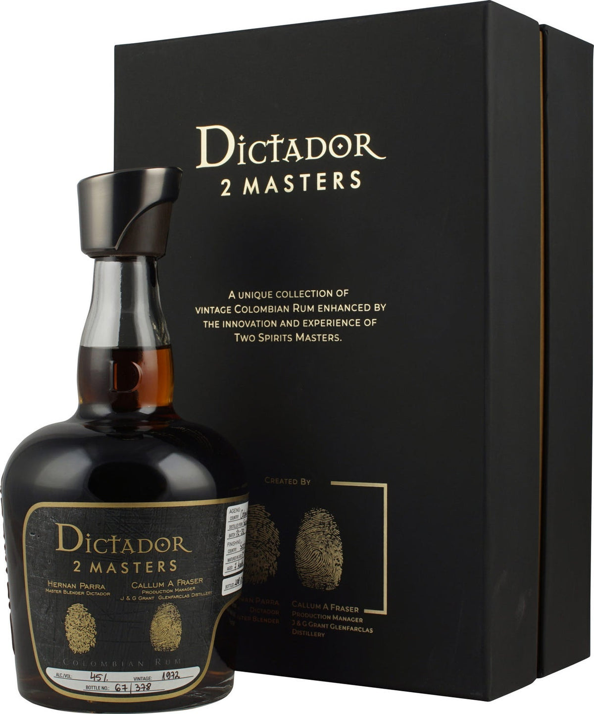 Dictador 2 Masters Glenfarclas 1972 Colombian Rum bottle