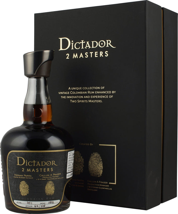 Dictador 2 Masters Glenfarclas 1972 Colombian Rum bottle