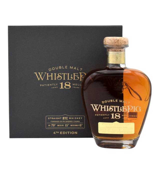 WhistlePig Double Malt 18 Year Old 4th Edition Straight Rye Whiskey bottle