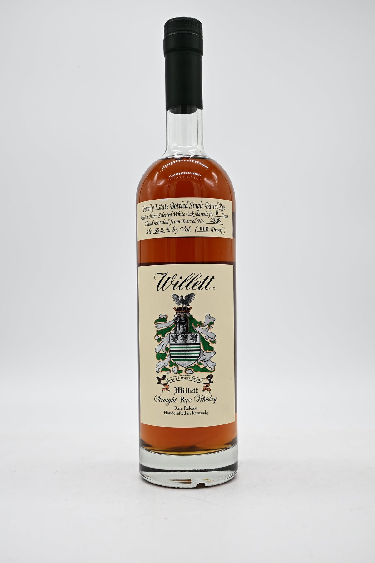 Willett 8 Year Old Single Barrel Straight Rye Whiskey bottle