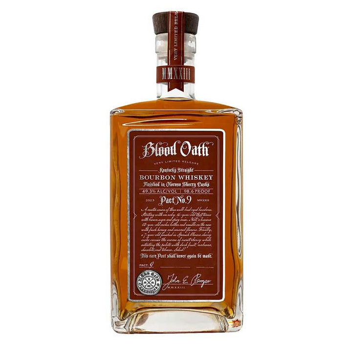 Blood Oath Pact No. 9 Kentucky Straight Bourbon Whiskey bottle