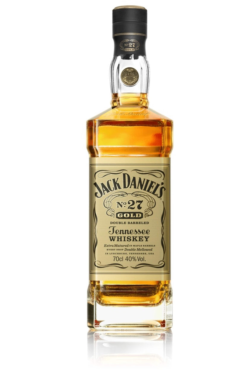 Jack Daniel's No. 27 Gold Double Barreled Tennessee Whiskey bottle