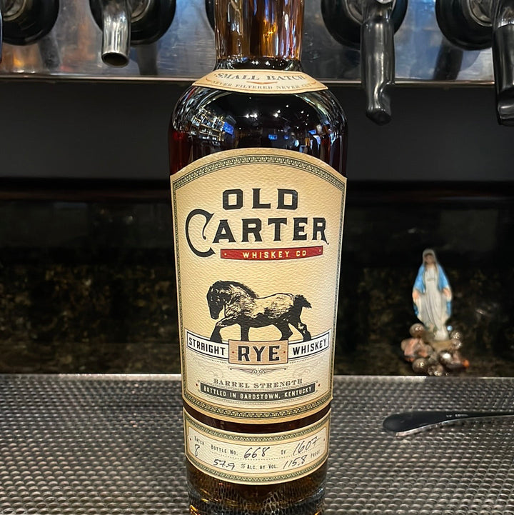 Old Carter Batch #8 Rye Whiskey bottle