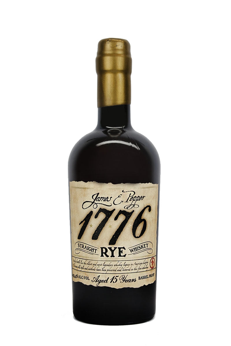 James E. Pepper 1776 15 Year Old Straight Rye Whiskey bottle