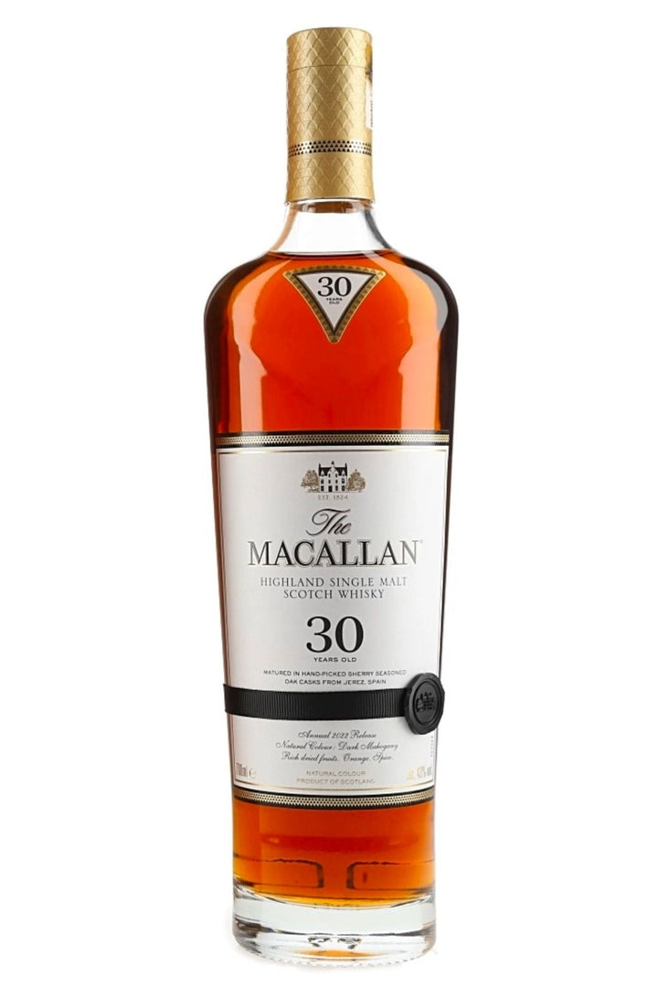 The Macallan 30 Year Old Sherry Oak Single Malt Scotch Whisky bottle