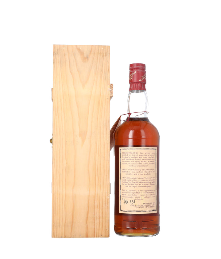 Glenmorangie 22 Year Old 1963 Vintage Single Malt Scotch Whisky bottle