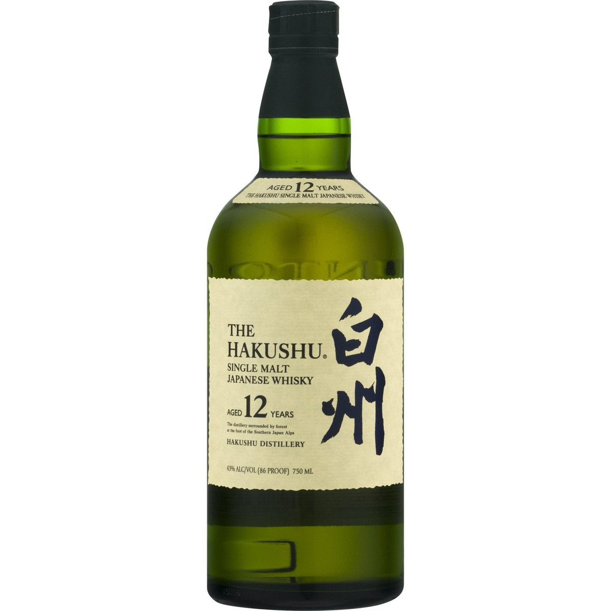 Hakushu 12 Year Old Single Malt Japanese Whisky 750 ml bottle