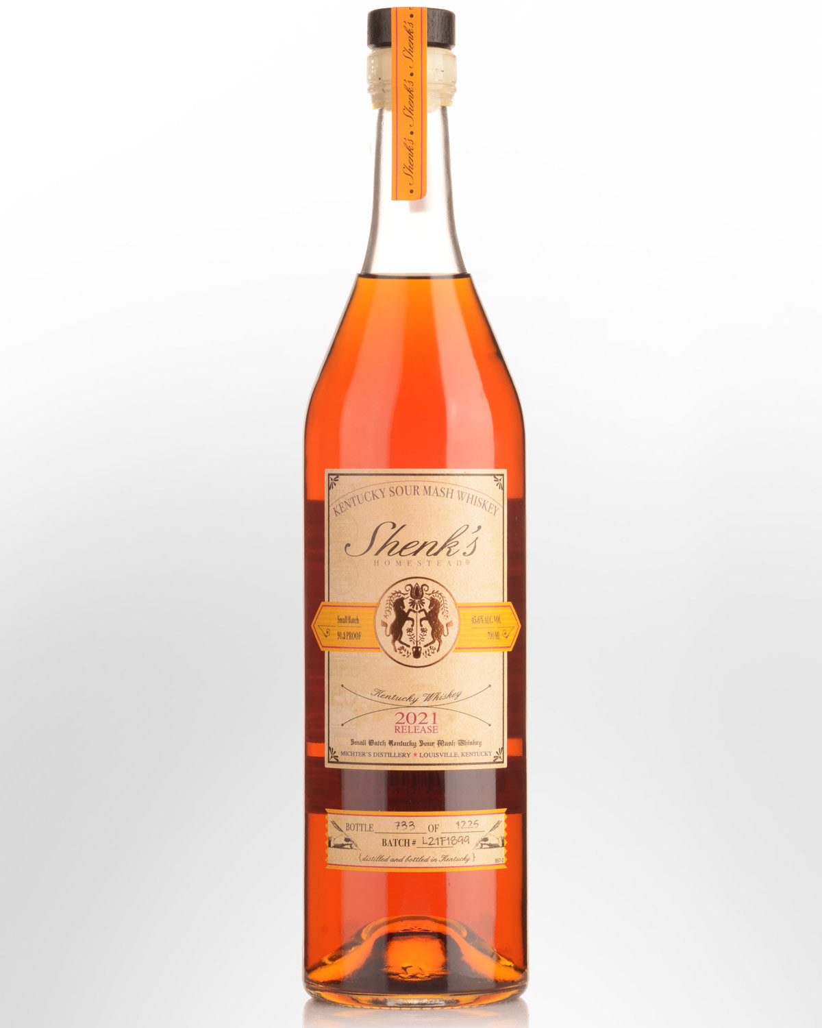 Shenk's Homestead Sour Mash Whiskey 2021 bottle