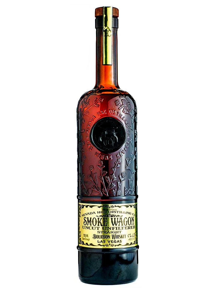 Smoke Wagon Uncut Unfiltered Straight Bourbon Whiskey bottle