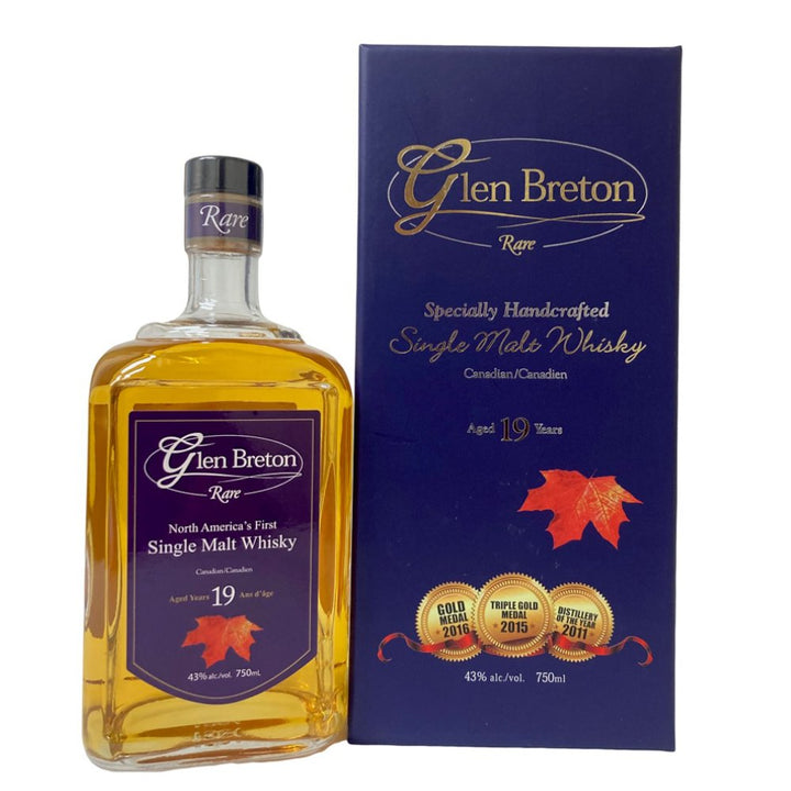 Glen Breton Rare 19 Year Old Single Malt Whiskey bottle