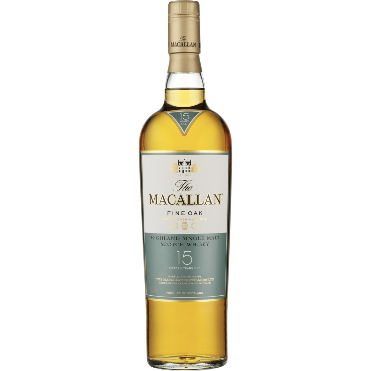 The Macallan 15 Year Old Fine Oak Scotch Single Malt Whisky bottle